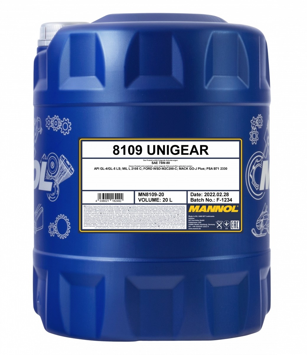 Трансмиссионное масло Mannol Unigear 75W-80 8109 20L