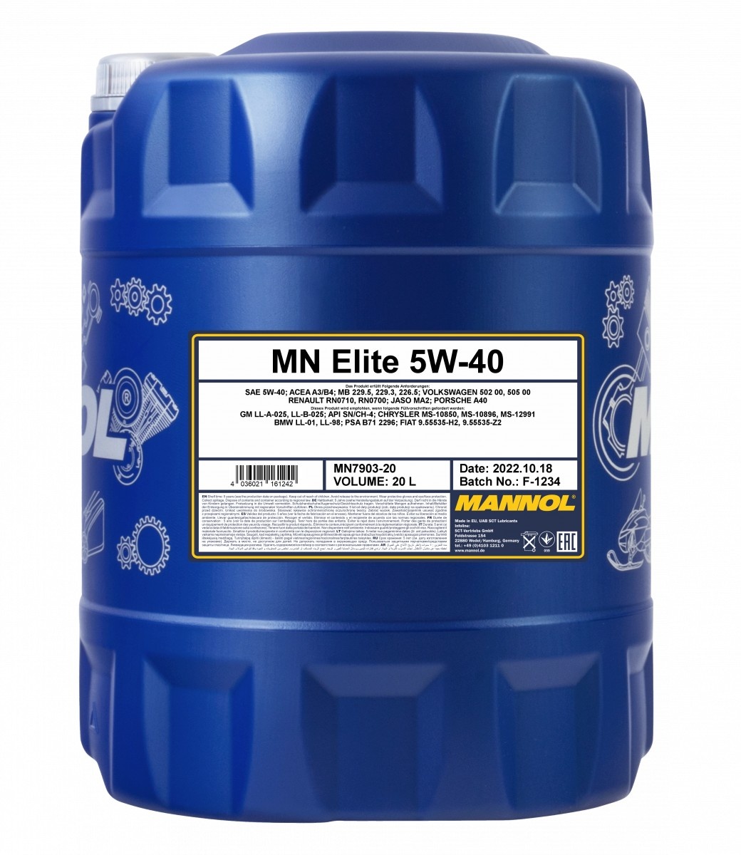 Моторное масло Mannol Elite 5W-40 7903 20L