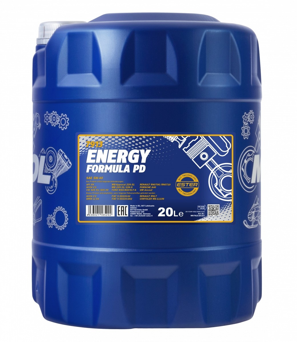 Моторное масло Mannol Energy Formula PD 5W-40 7913 20L