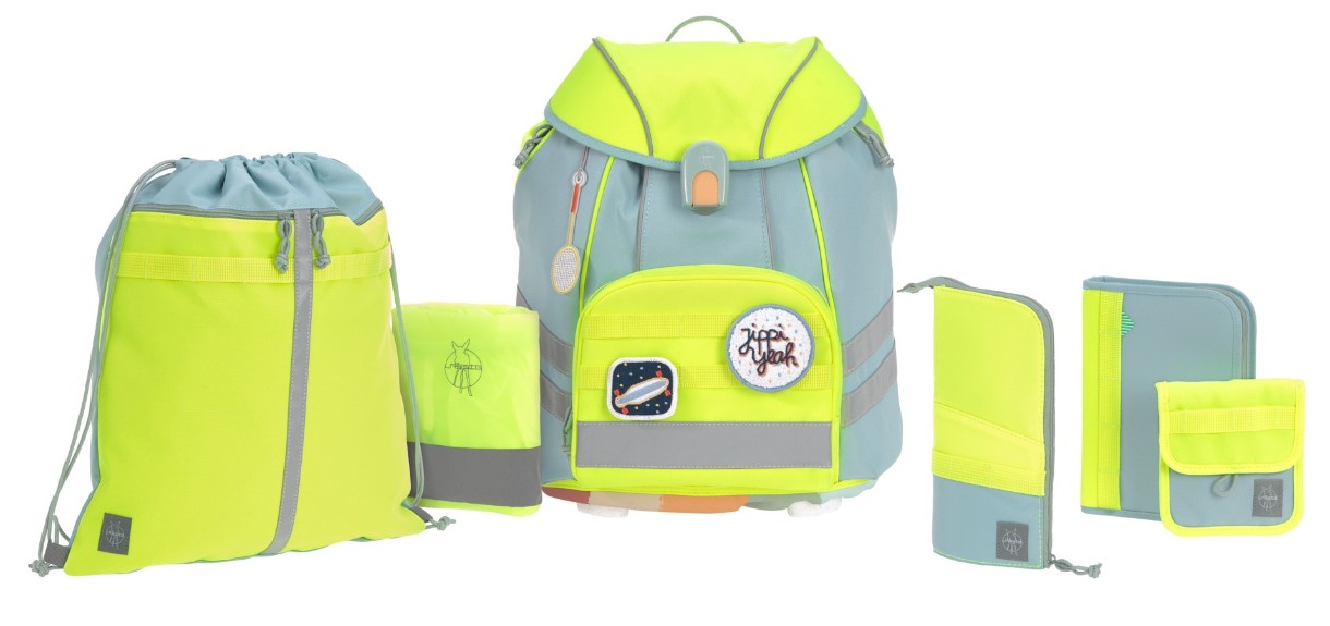 Школьный рюкзак Lassig Flexy Unique Beginner Blue/Neon-Yellow LS1205008843