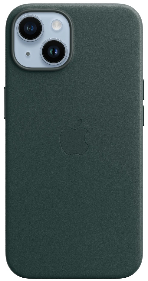 Husa de protecție Apple iPhone 14 Leather Case with MagSafe Forest Green