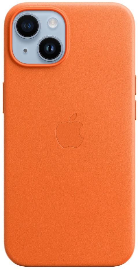 Husa de protecție Apple iPhone 14 Leather Case with MagSafe Orange