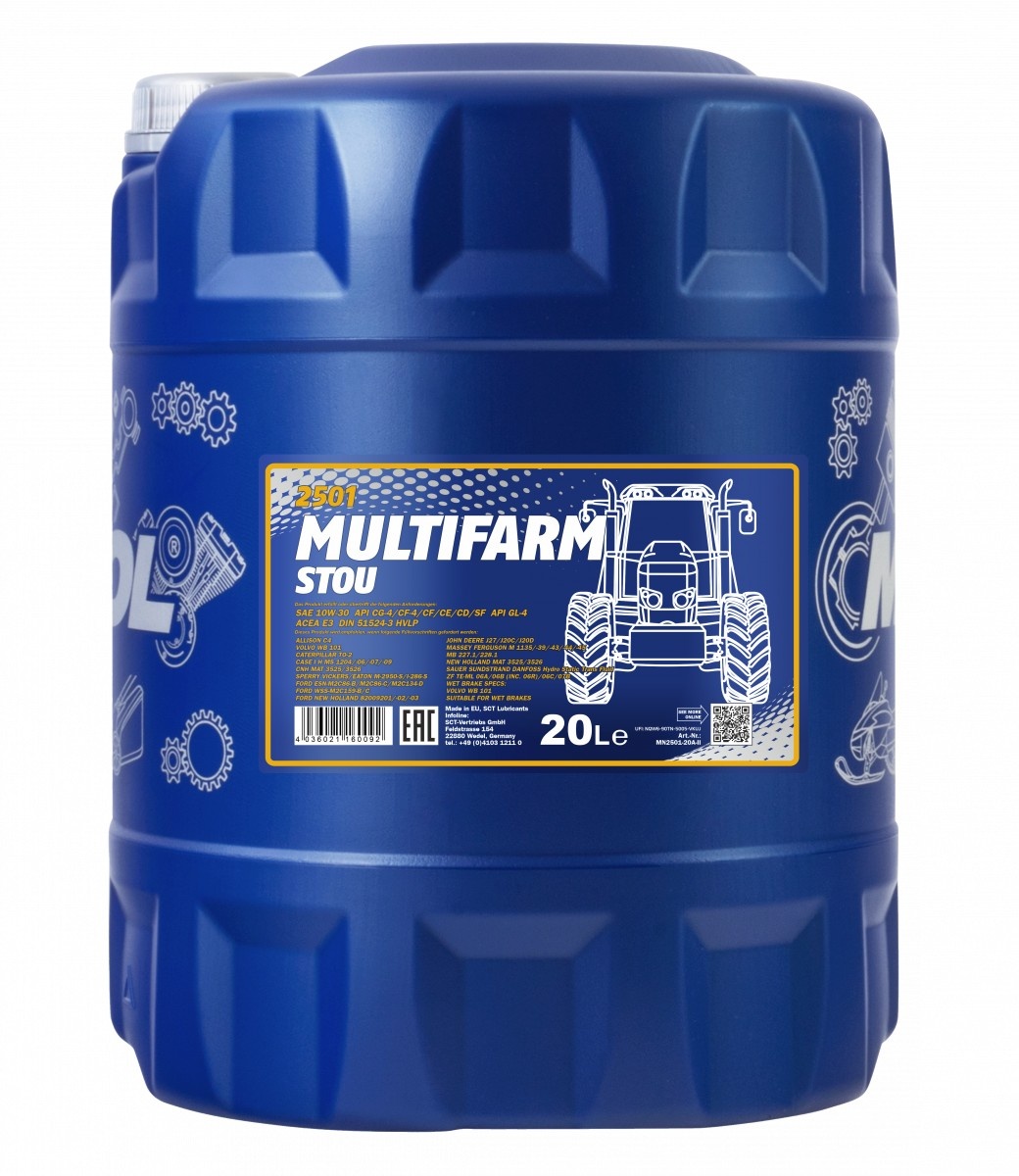 Моторное масло Mannol Multifarm STOU 10W-30 2501 20L