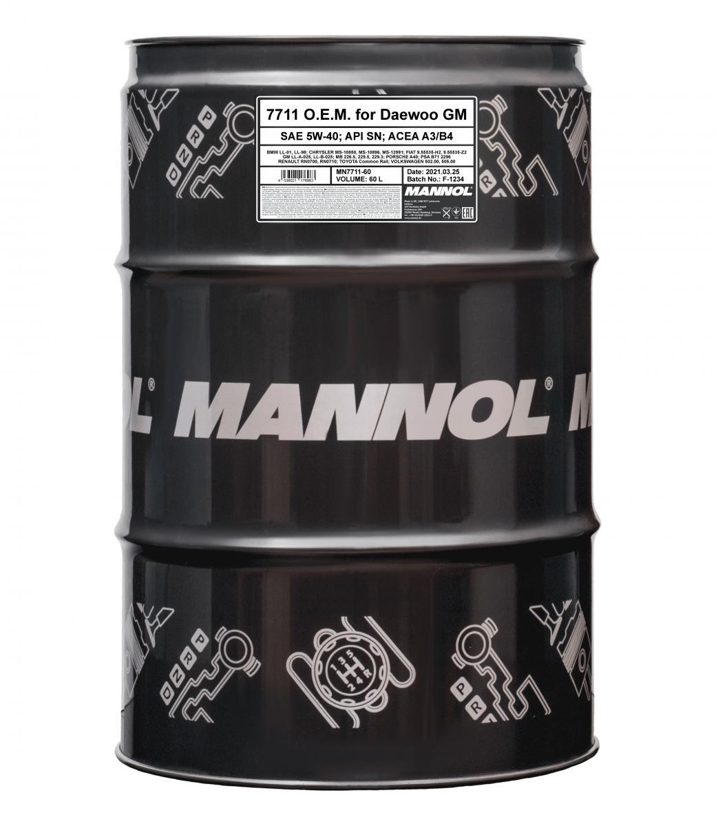 Моторное масло Mannol O.E.M. for Daewoo GM 5W-40 7711 60L