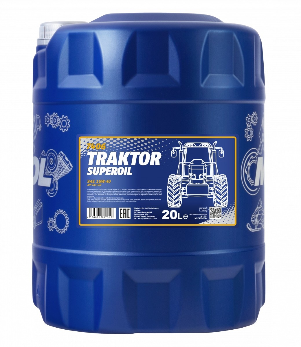 Моторное масло Mannol Traktor Superoil 15W-40 7406 20L