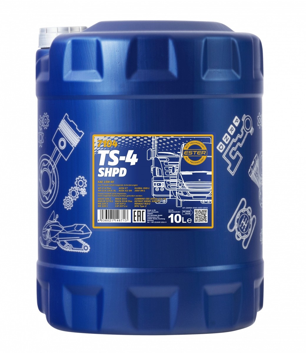 Моторное масло Mannol TS-4 Extra SHPD 15W-40 7104 10L