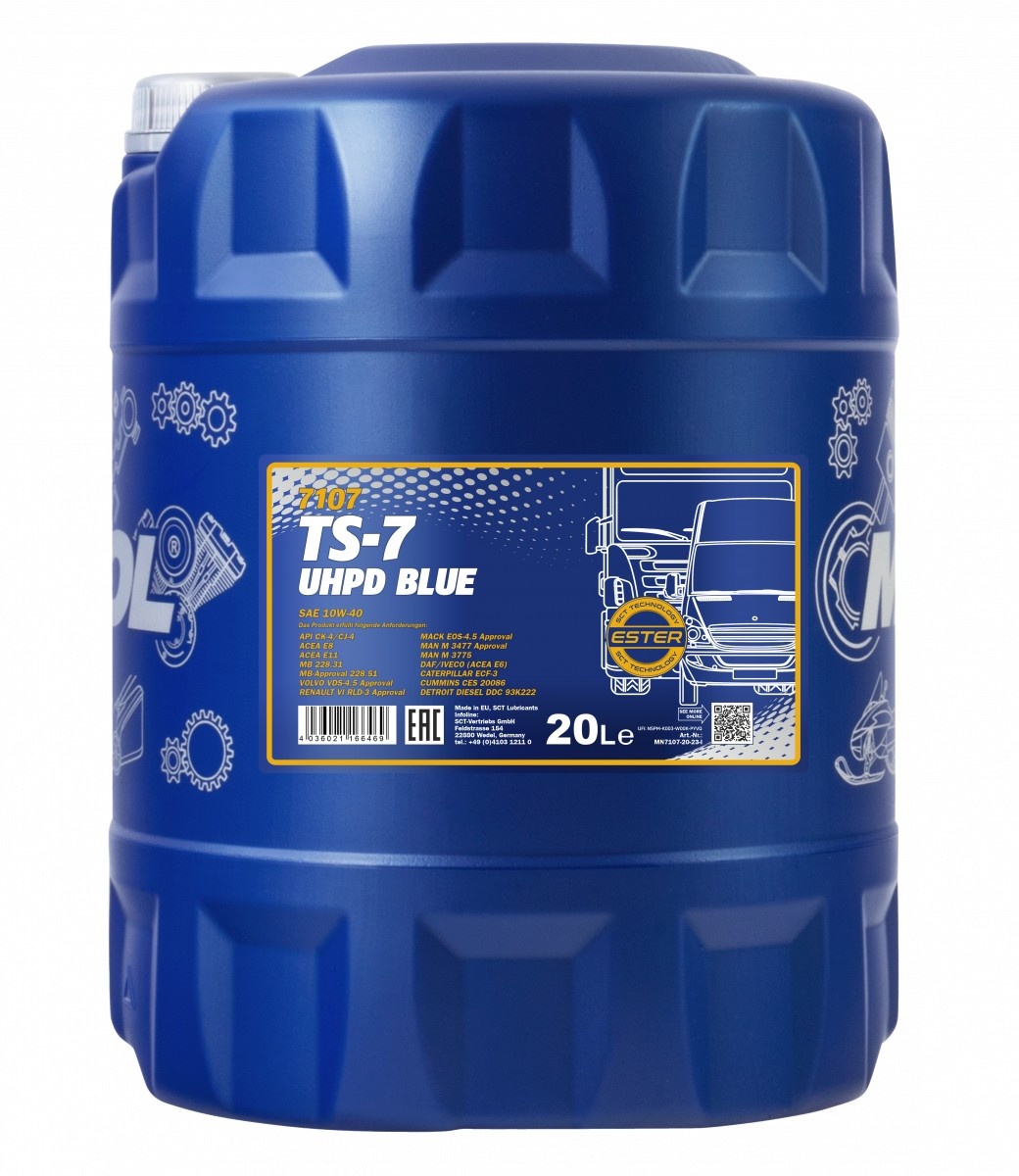 Моторное масло Mannol TS-7 Blue UHPD 10W-40 7107 20L