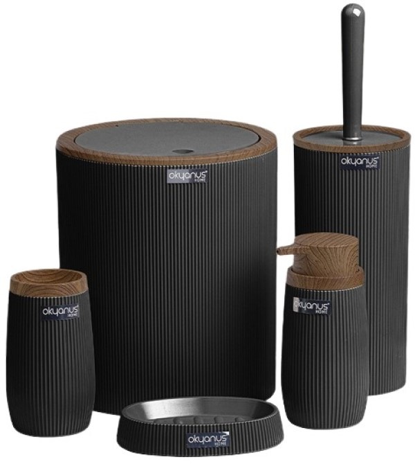 Набор для ванной комнаты Okyanus Black OKY478-3S