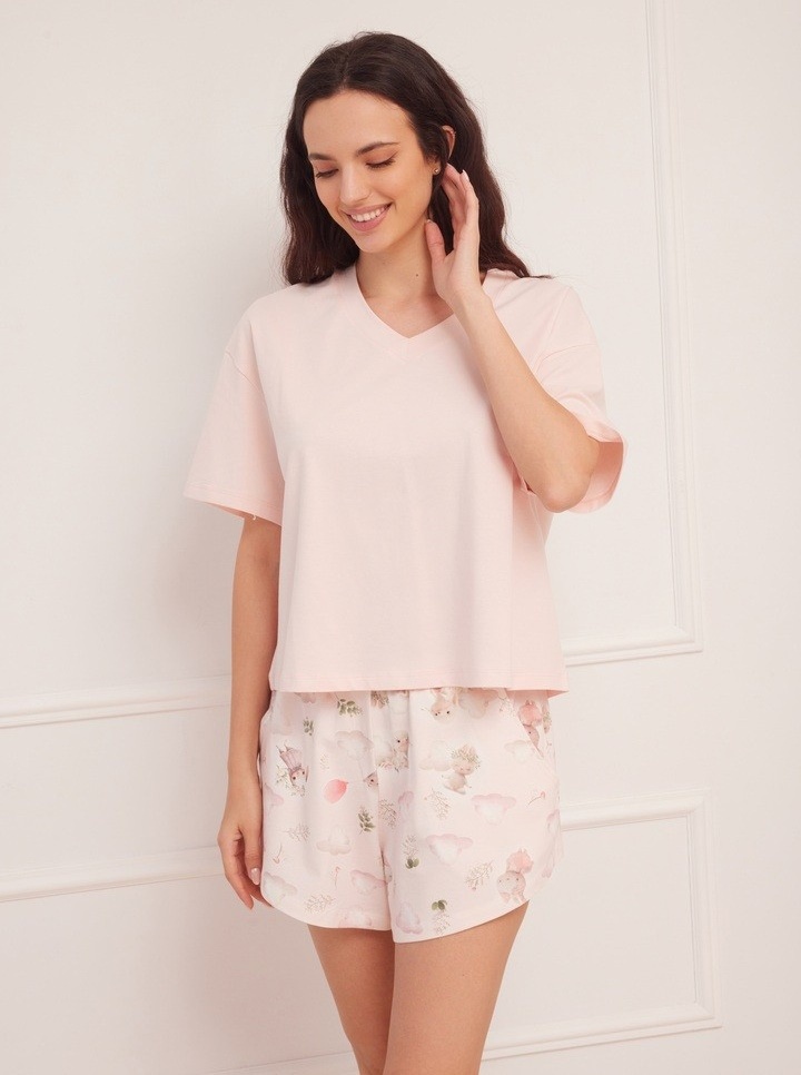 Пижама Ajoure T23586 Pink/Print Bunny XS