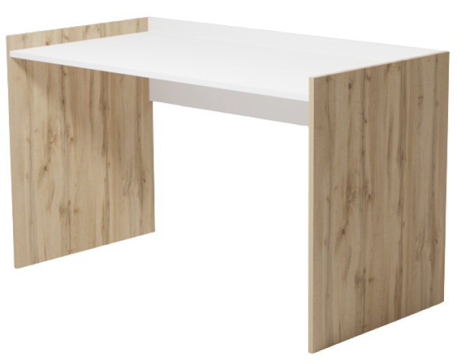 Masa de birou Smartex Tab 140cm Alb/Stejar Închis