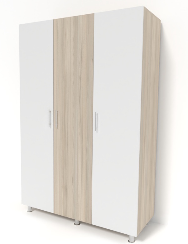 Шкаф Smartex N3 160x52x208cm Белый/Дуб Светлый