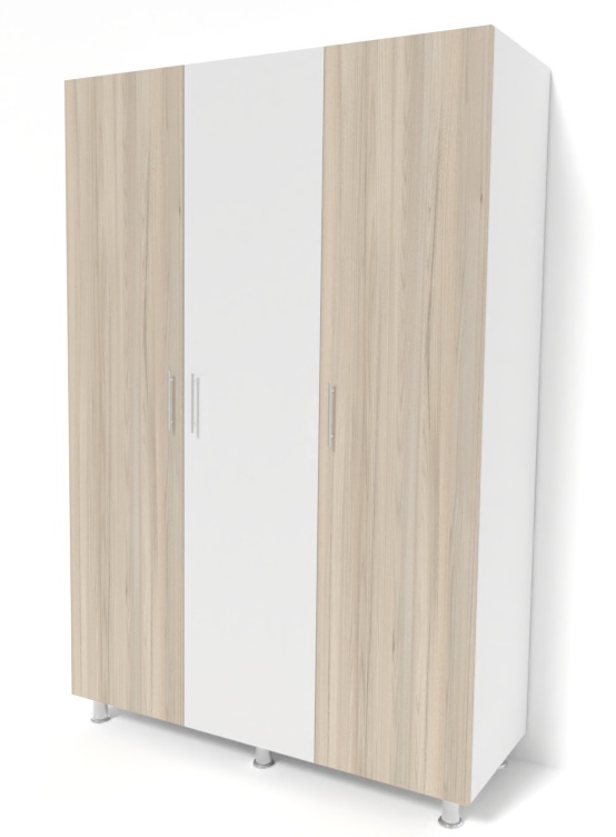 Шкаф Smartex N3 180x52x208cm Белый/Дуб Светлый