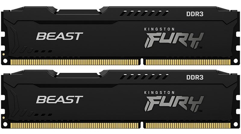 Оперативная память Kingston Fury Beast 16Gb DDR3-1600MHz Kit (KF316C10BBK2/16)