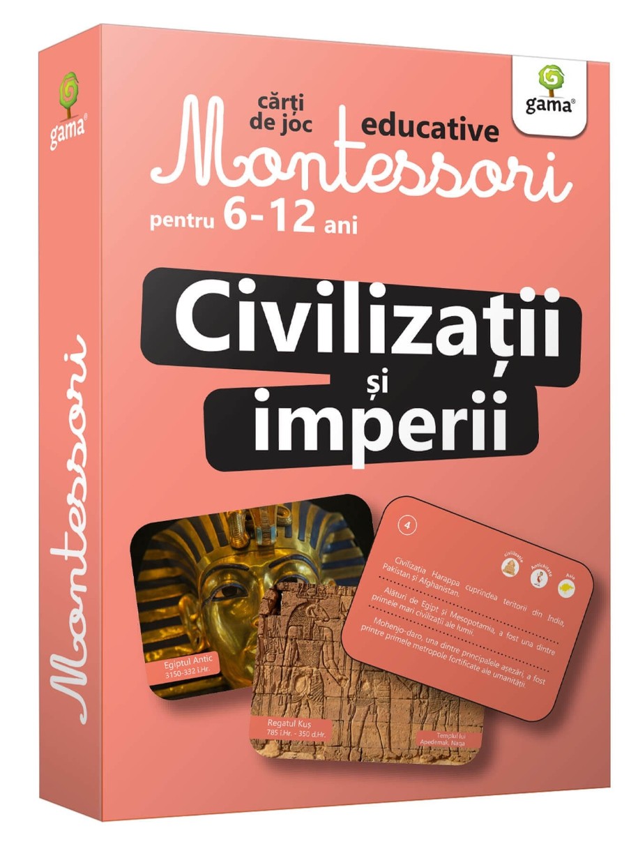 Joc educativ de masa Gama Montessori. Civilizatii si imperii (9786060561156)