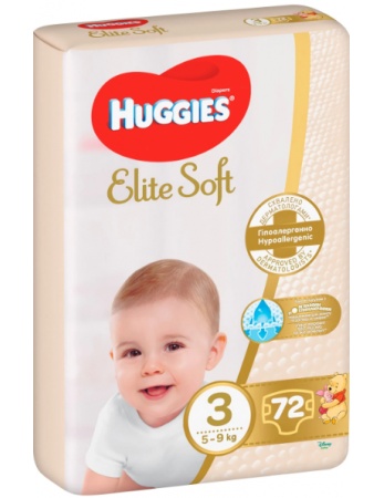 Scutece Huggies Elite Soft 3 5-9kg 72pcs