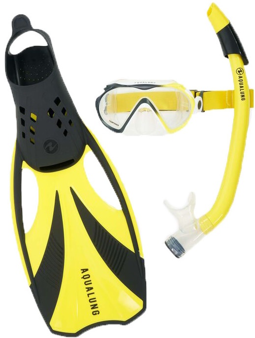 Set se înot Aqualung Compass Transparent/Black/Yellow ML (SR4110107ML)