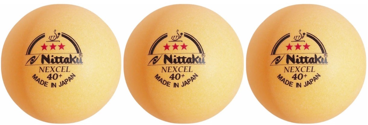 Мячи для настольного тенниса Nittaku Nexcel 3-Star 40+ Orange 3pcs