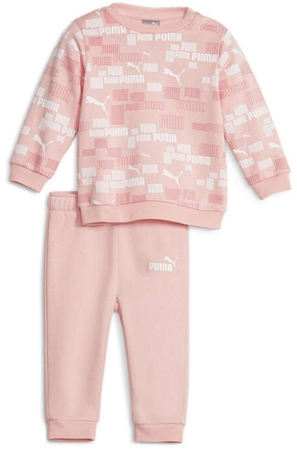 Детский спортивный костюм Puma Minicats Aop Crew Jogger Fl (Logo Lab) Peach Smoothie 98