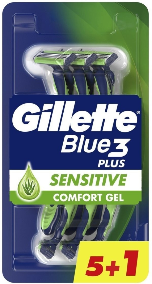 Станок для бритья Gillette Blue3 Plus Sensitive Comfort Gel 6pcs