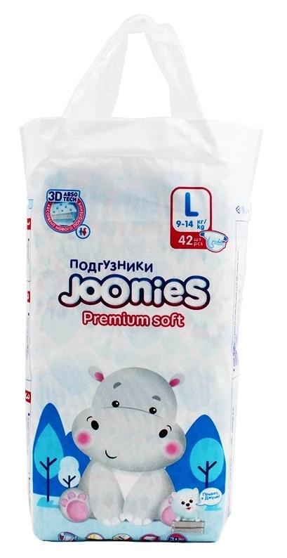 Подгузники Joonies Premium Soft L 42pcs