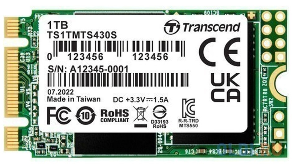 SSD накопитель Transcend MTS430S 1Tb (TS1TMTS430S)