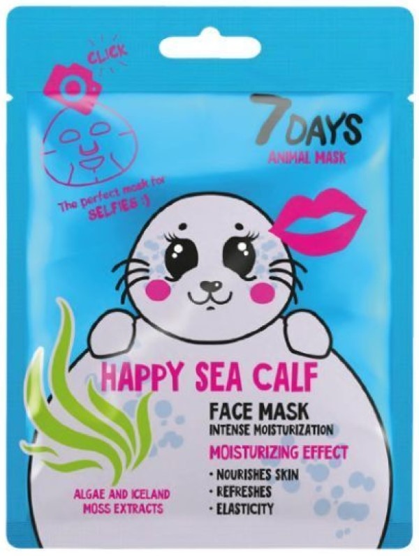 Маска для лица 7 Days Animal Happy Sea Calf 28g