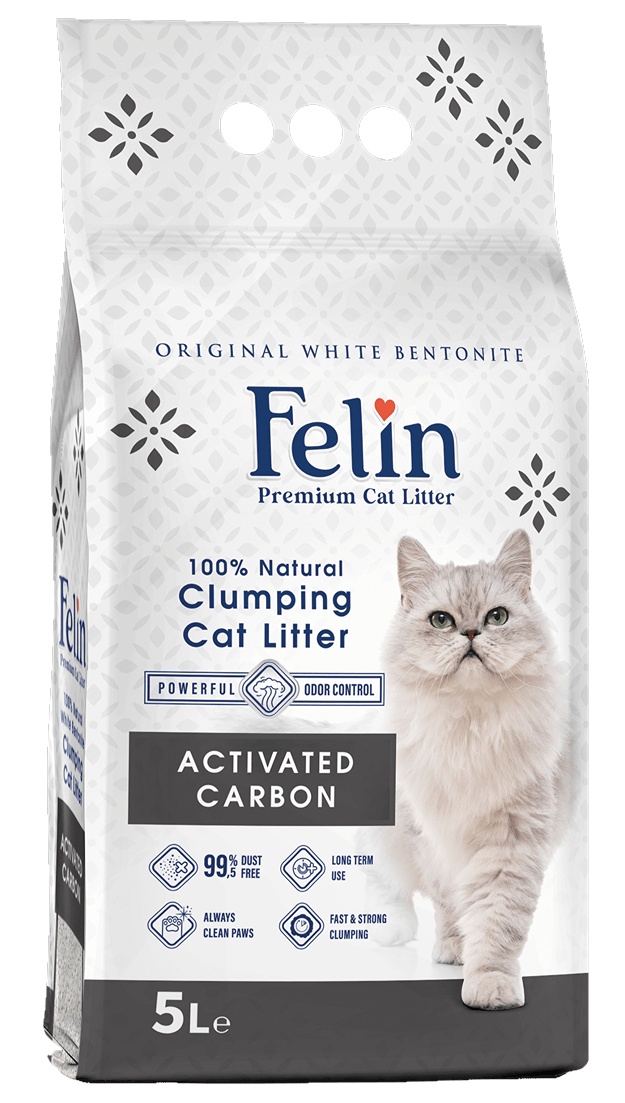Asternut igienic pentru pisici Felin Activated Carbon 5L