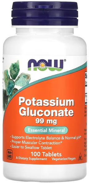 Vitamine NOW Potassium Gluconate 99mg 100tab