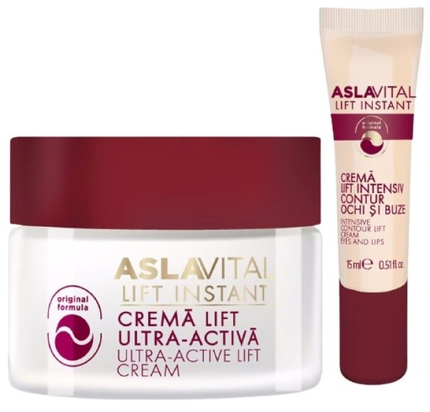 Set Cadou Aslavital Lift Instant 35+ Face Cream 50ml + Eye Cream 15ml