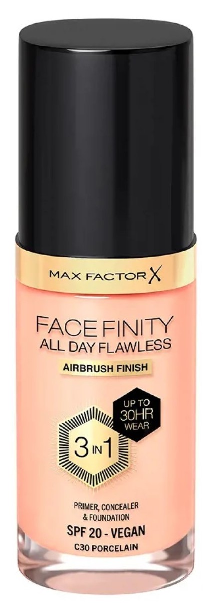 Fond de ten pentru față Max Factor Face Finity All Day Flawless 3in1 C30 Porcelain