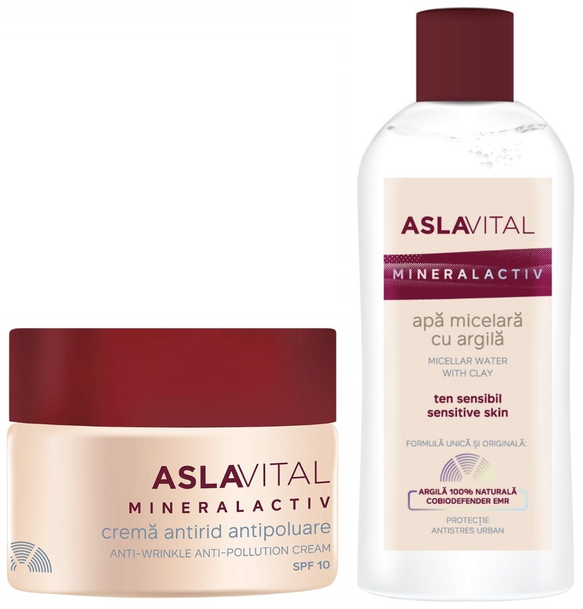 Подарочный набор Aslavital Mineralactiv Face Cream SPF10 50ml + Micellar Water 150ml