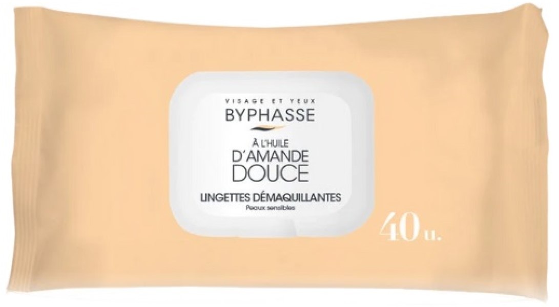 Салфетки для снятия макияжа Byphasse Make-Up Remover Wipes Almond 40pcs