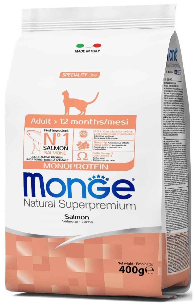 Сухой корм для кошек Monge Superpremium Adult Salmone 400gr