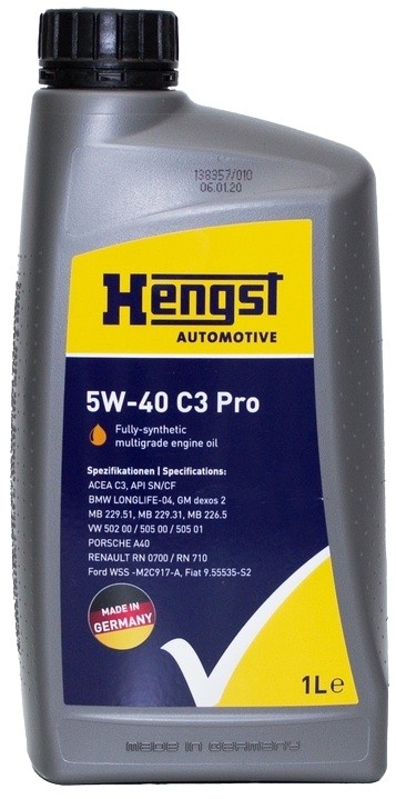 Моторное масло Hengst C3 Pro 5W-40 1L