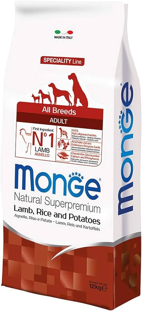 Сухой корм для собак Monge Superpremium All Breeds Adult Agnello/Riso/Patate 12kg