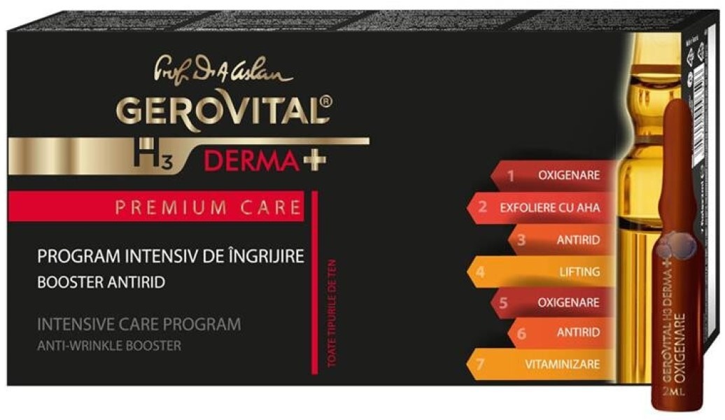 Ser pentru față Gerovital H3 Derma+ Premium Care Anti-Wrinkle Booster 7x2ml