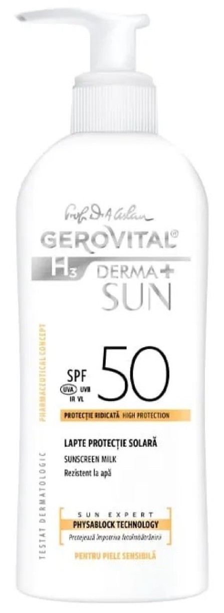 Солнцезащитное молочко Gerovital Sun H3 Derma+ Milk SPF50 150ml
