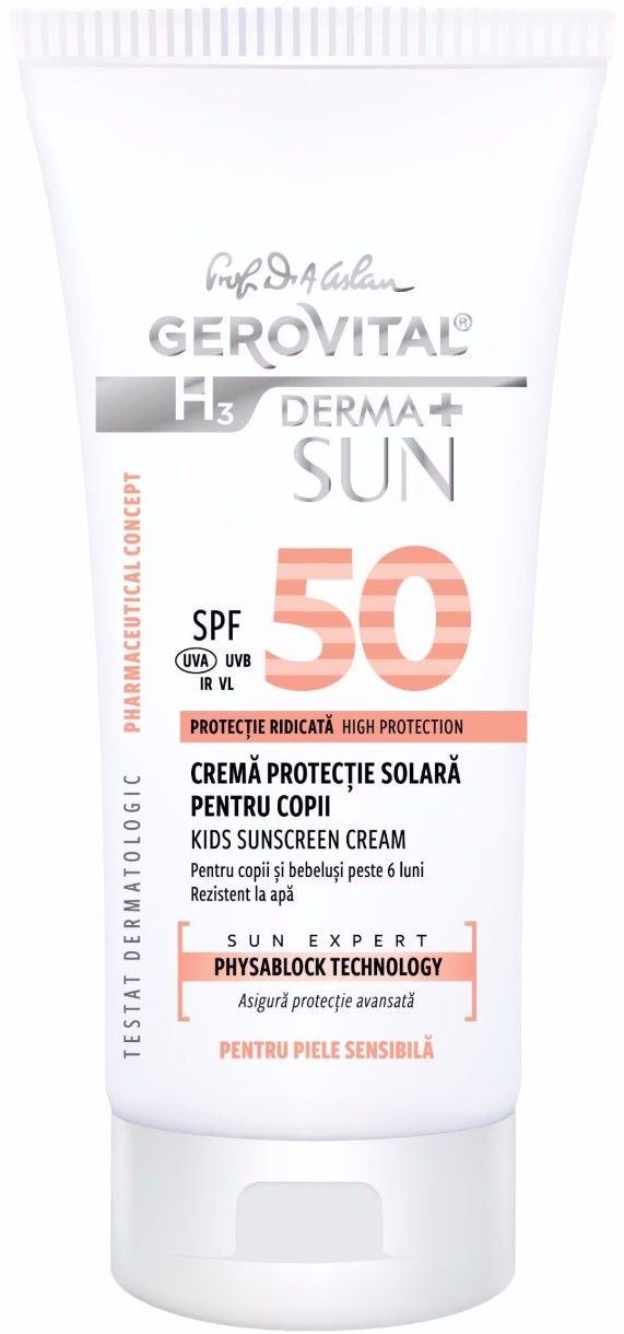 Солнцезащитный крем Gerovital Sun Kids H3 Derma+ SPF50 50ml