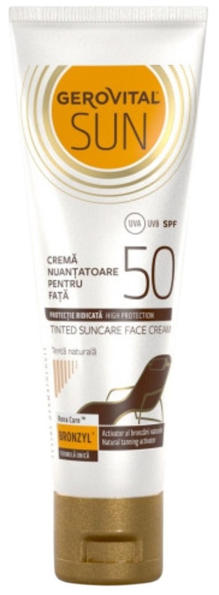 Солнцезащитный крем Gerovital Tinted Suncare Face Cream SPF50 50ml