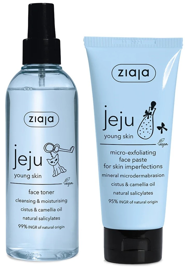 Подарочный набор Ziaja Jeju Young Skin Face Toner 200ml + Young Skin Micro-Exfolianting Paste 75ml