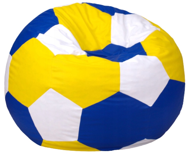 Fotoliu puf BeanBag Ares XXL Синий/Жёлтый/Белый