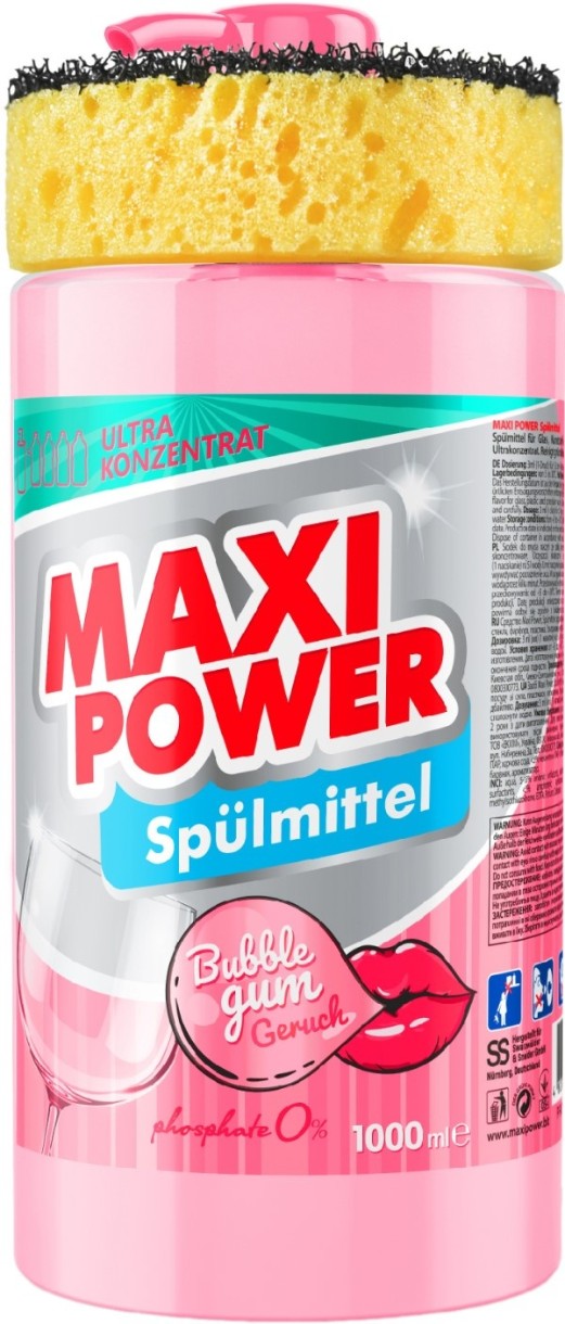Detergent de vase Maxi Power Bubble Gum 1L