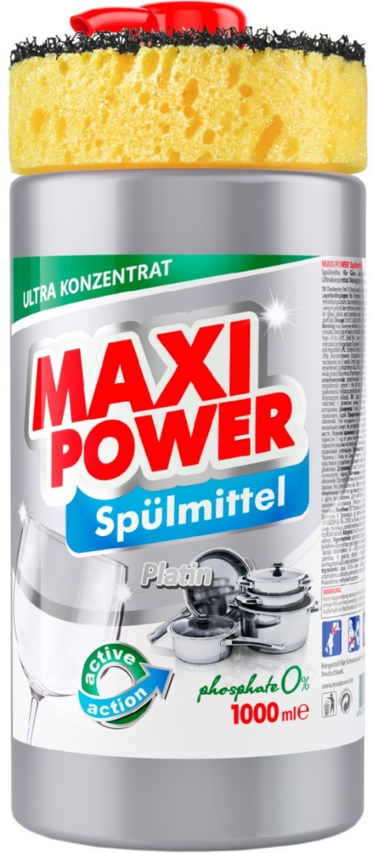Средство для мытья посуды Maxi Power Platinum 1L