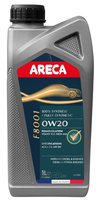 Моторное масло Areca F8001 0W-20 1L
