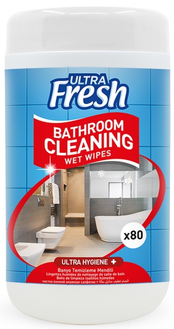 Салфетка для уборки Ultra Fresh Bathroom Cleaning Wet Wipes 80pcs