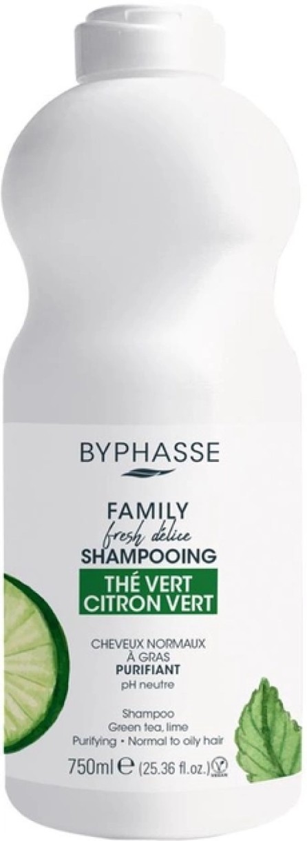 Șampon pentru păr Byphasse Family Fresh Delice Green Tea & Lime 750ml