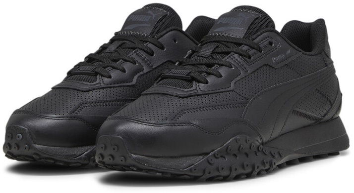 Adidași pentru bărbați Puma Blacktop Rider Leather Puma Black/Shadow Gray 40.5