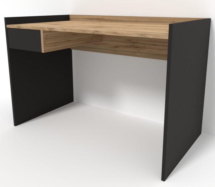 Masa de birou Smartex M3 130cm Negru/Stejar Închis