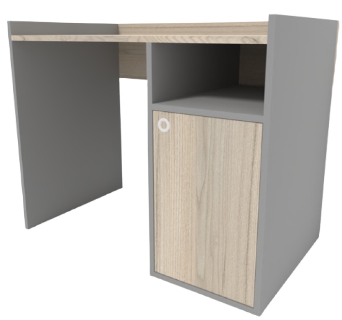 Masa de birou Smartex Tab Classic 110cm Grafit/Stejar Deschis