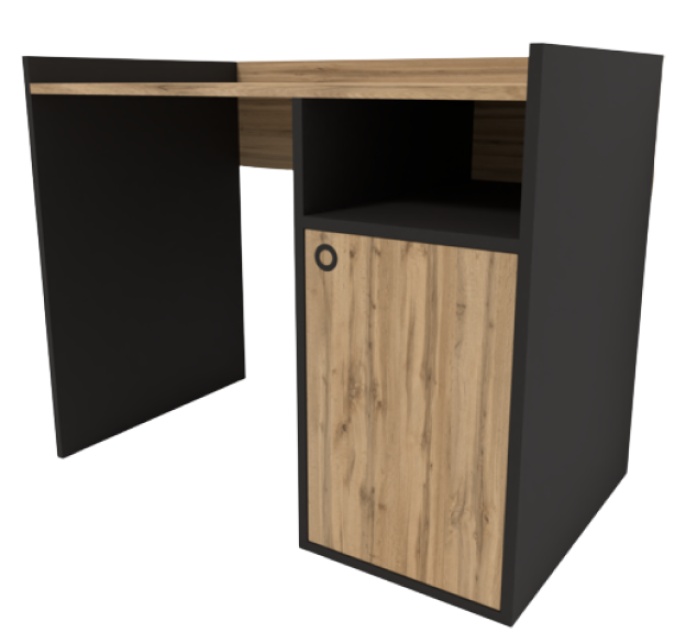 Masa de birou Smartex Tab Classic 110cm Negru/Stejar Închis